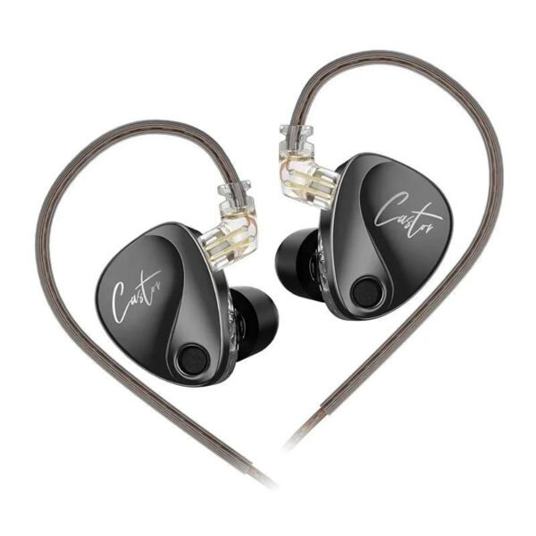 IEMS KZ Castor HiFi Earphone 2DD Dynamic High-end No Microphone (Improved Bass Version) Black